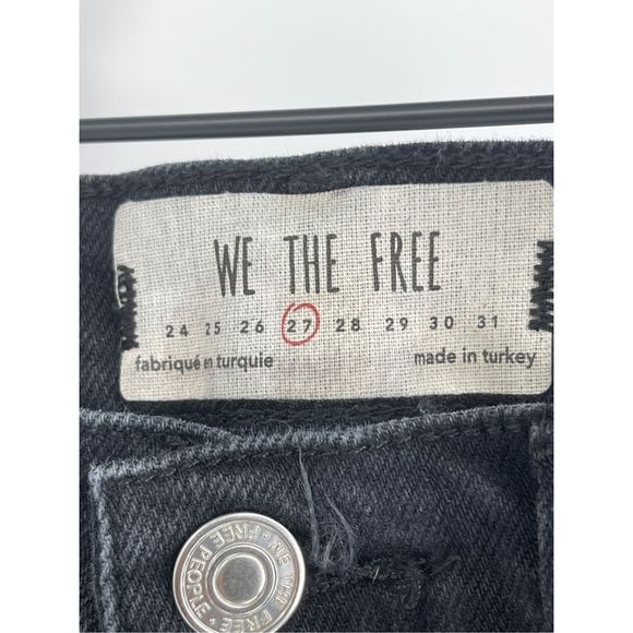 Free People Jeans Skinny Women Size 27 Black Raw Hem Distressed High Rise - Picture 4 of 13